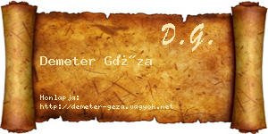 Demeter Géza névjegykártya