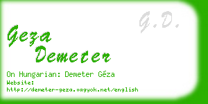 geza demeter business card