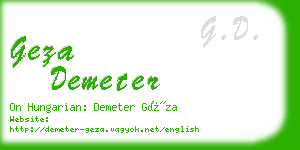 geza demeter business card